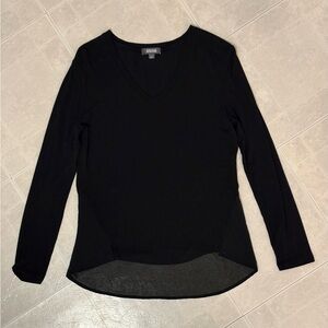 Kenneth Cole Reaction Black V-Neck Long Sleeve Top